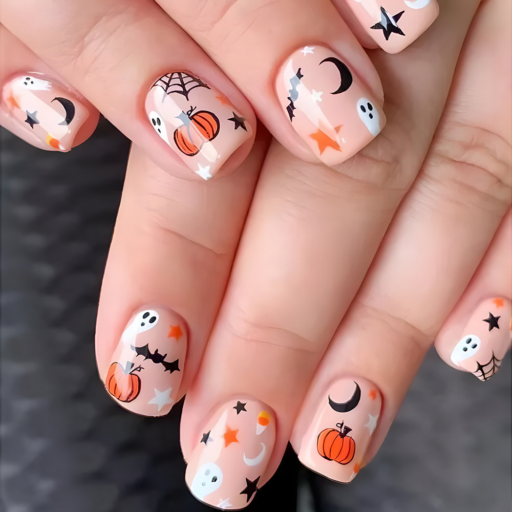 Nail Art Press On - Uñas postizas reutilizables con gradiente, 24