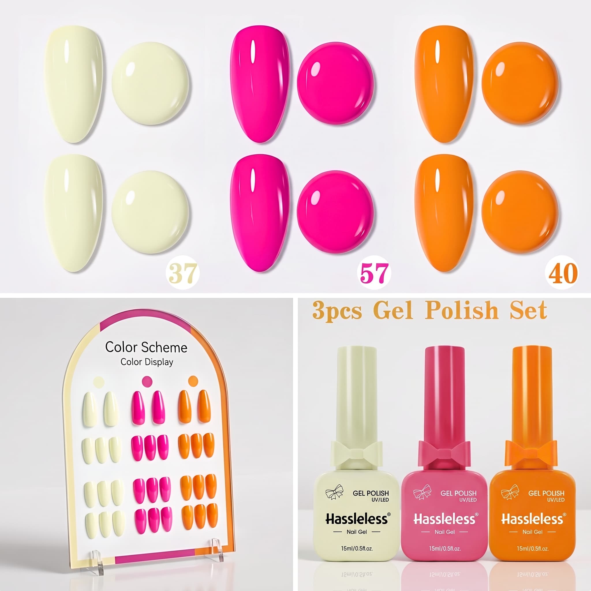 Nail Art Orange - Set de 3 esmaltes de uñas
