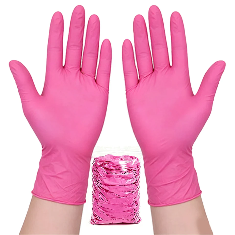 Nail Art Pink - 50 pares de guantes de nitrilo