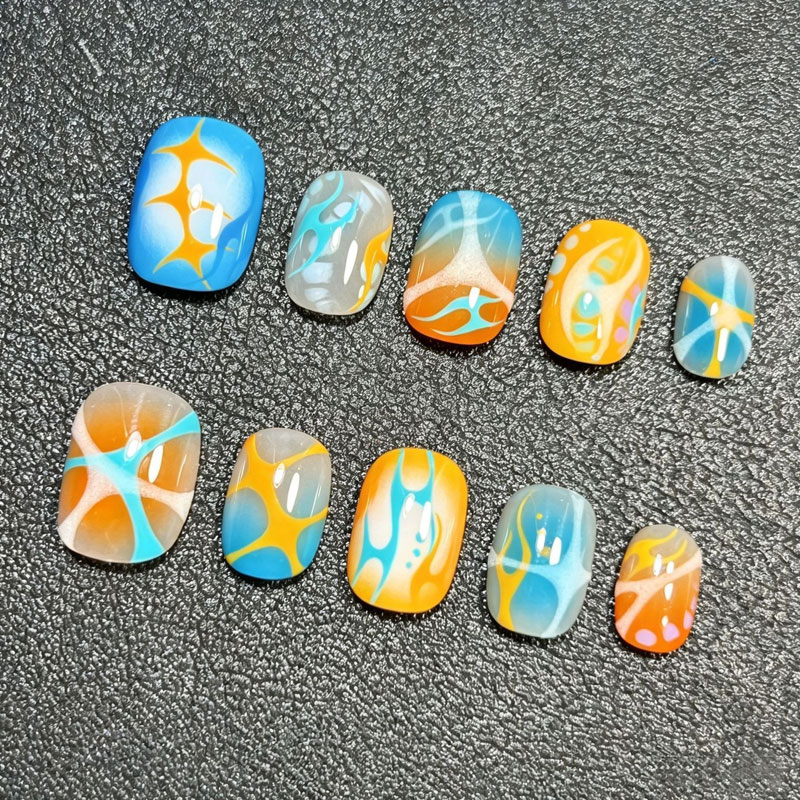 Nail Art Press On - 10 Uñas Postizas Personalizadas con Diseño