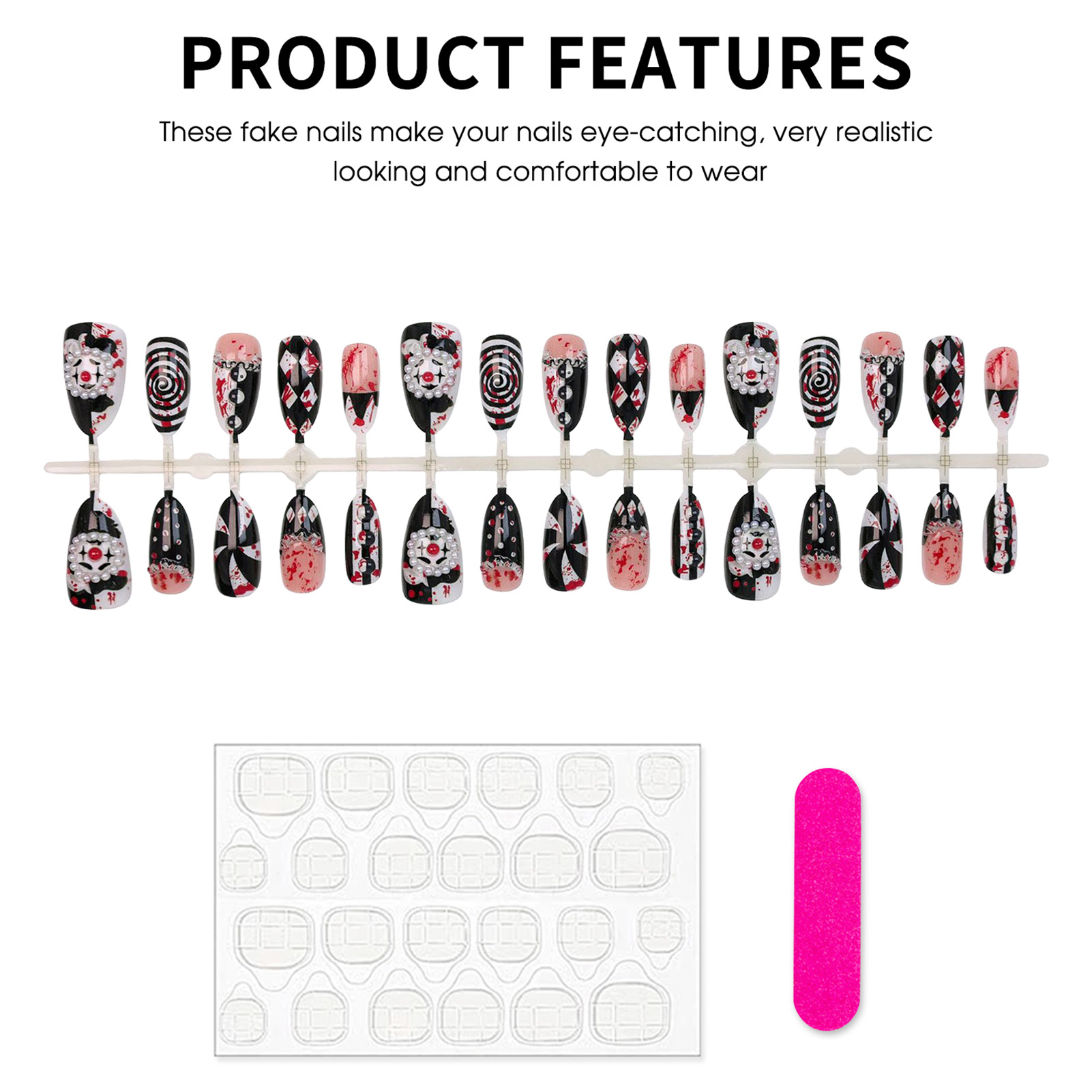 30 Uñas Postizas Divertidas de - Nail Art Press On reseña y precio