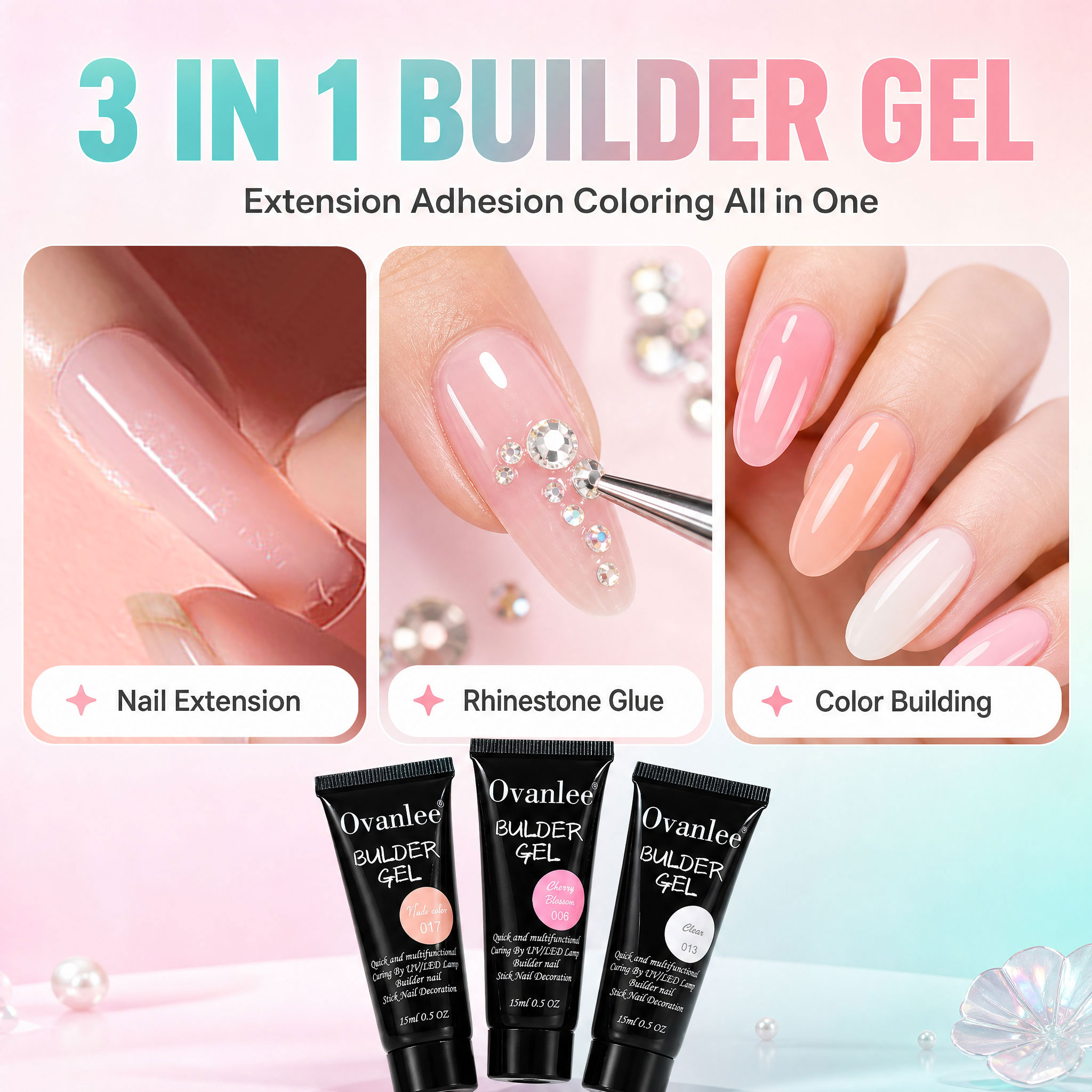 Kit de Gel Constructor 3 en 1  - Nail Art Ombre reseña y precio