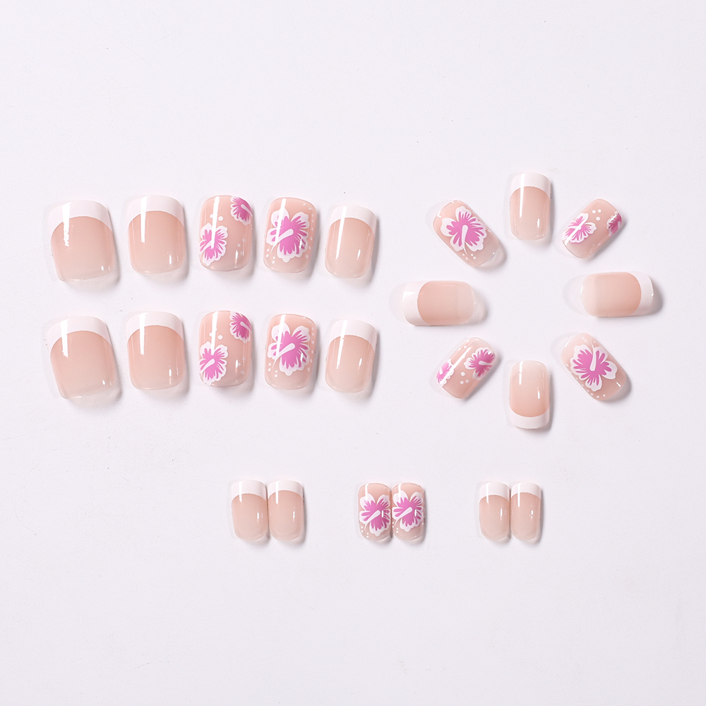 24 Uds uñas postizas de flores - Nail Art Press On reseña y precio