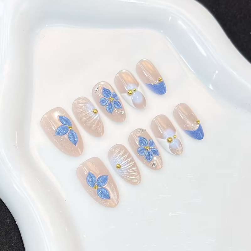 10 Uds. Uñas Postizas Florales - Nail Art Pink reseña y precio